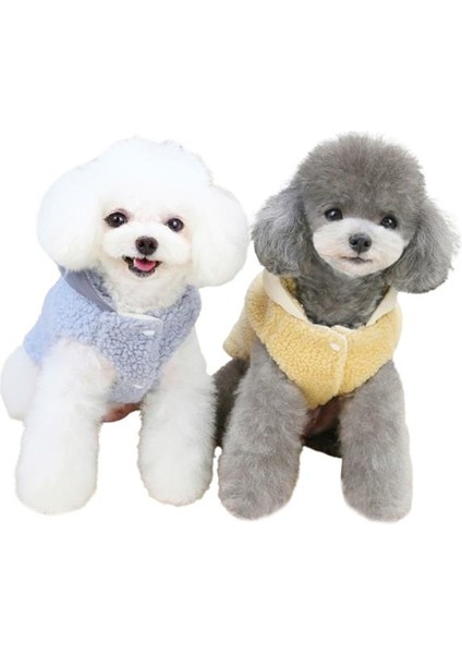 Kuzu Kürklü Köpek Kıyafeti Bej L