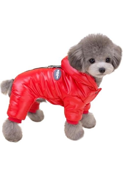 Bomber Ceket Köpek Kıyafeti Parlak Kırmızı L