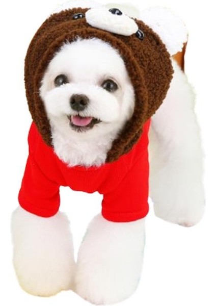 Boz Ayı Yakalı Kedi Köpek Kazağı Kırmızı Xxl modelleri