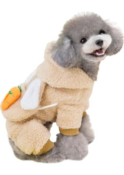 Havuçlu Polar Köpek Kıyafeti Bej Xl