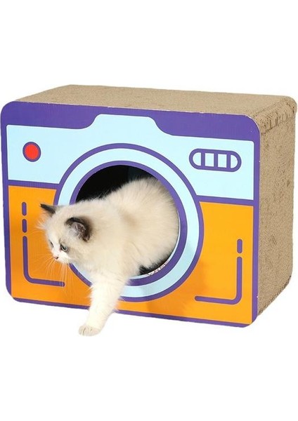 Kamera Şekilli Karton Kedi Tırmalama 44x34x23 cm