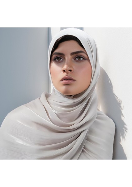 Yeni Serin ve Nefes Alabilen Parlak Ipek Şifon Düz Renk Basit Kadın Wrap Başörtüsü (Yurt Dışından)
