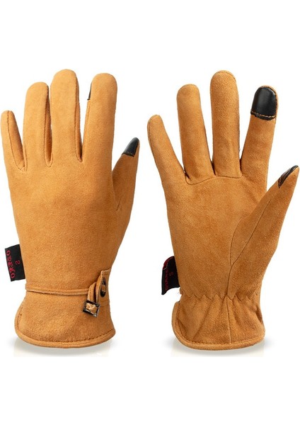 Eldivenler Kadın Sonbahar ve Kış Sıcak Kalın Kaymaz Dokunmatik Ekran Modeli Sıcak Eldivenler (Yurt Dışından)