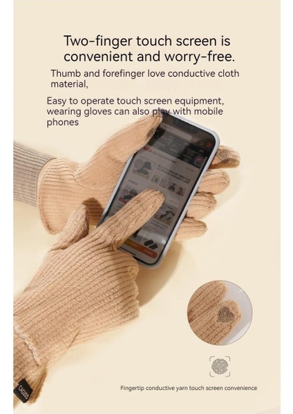 Eldivenler Sonbahar ve Kış Kadın Kadife Kalın Bisiklet Açık Soğuk Geçirmez Eldiven Kadın Sevimli Moda Vahşi Eldiven (Yurt Dışından) fırsatları