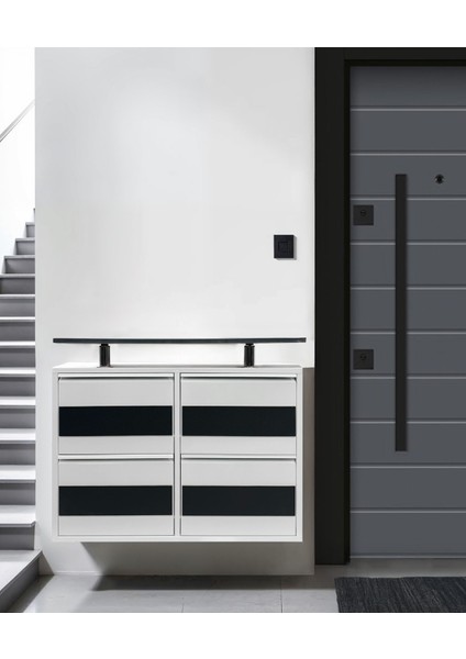 Dörtlü Tablalı Metal Ayakkabılık Beyaz Mdf Antrasit fiyatları