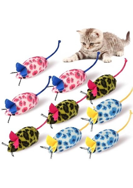 Üç Renkli Kumaş Fare Kedi Oyuncağı 6 cm 2 Li