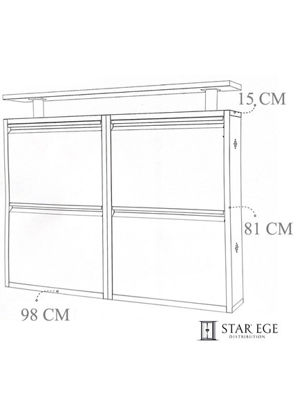 Dörtlü Tablalı Metal Ayakkabılık Beyaz Mdf Natural Ceviz modelleri