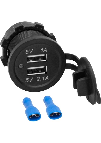 IC-266C Pano Tipi USB 8-32V Giriş 5V 1A / 5V 2.1A Çıkış Kulaksız 30MM USB (4887)