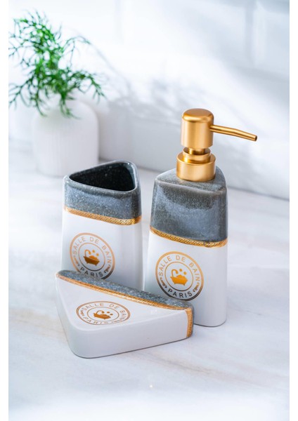 Jardin 3'lü Banyo Seti - Gri