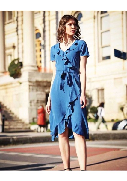 Siyah Fırfırlı Elbise fırsatları