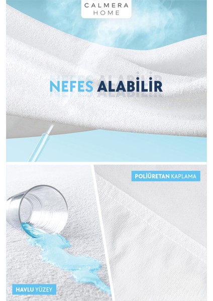 Pamuklu Su/Sıvı Geçirmez Alez | Havlu Yatak Koruyucu - Full Kenar Fitted | Bebek / Tek Çift Kişilik / Battal - Beyaz - 60 x 120 cm