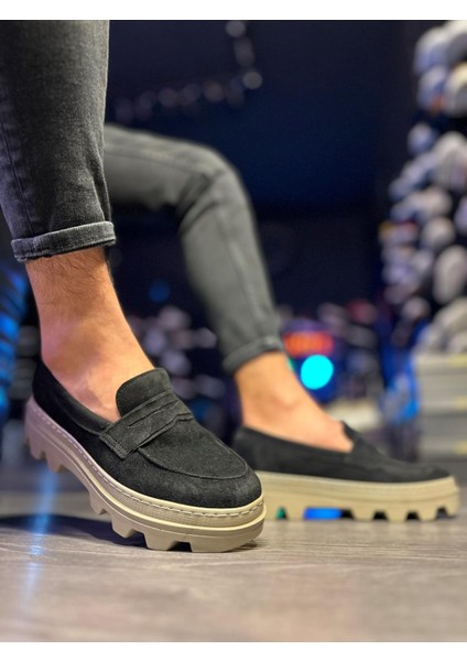 Yüksek Taban Klasik Ayakkabı 779 Siyah Süet fırsatları