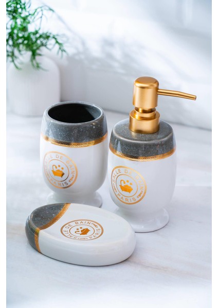 Jardin 3'lü Banyo Seti - Gri