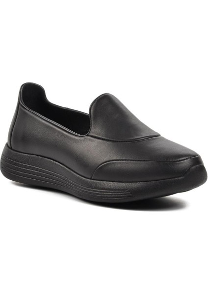 Siyah Hakiki Deri Kadın Günlük Ayakkabı 1000 Z