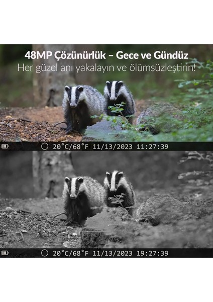 850WS Güneş Enerjili Fotokapan 48MP Full Hd Wifi Hareket Sensörlü Gece Görüşlü IP66 Su Geçirmez fırsatları