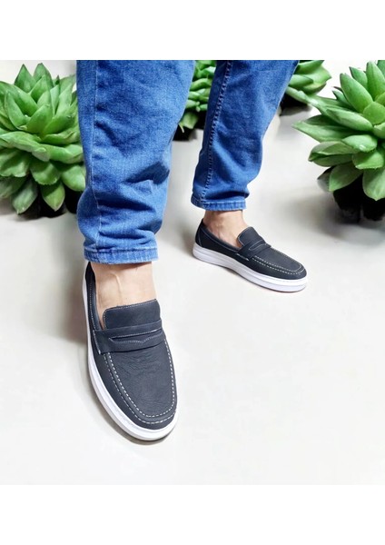 Erkek Siyah Beyaz Taban Dikişli Rahat Günlük Ayakkabı