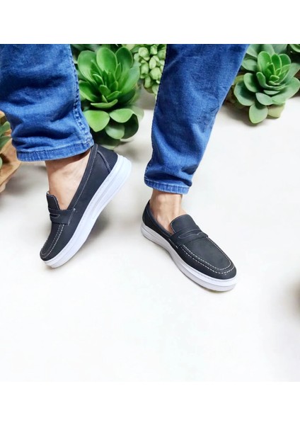 Erkek Siyah Beyaz Taban Dikişli Rahat Günlük Ayakkabı modelleri