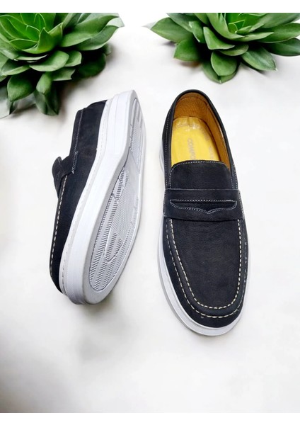 Erkek Siyah Beyaz Taban Dikişli Rahat Günlük Ayakkabı indirimleri