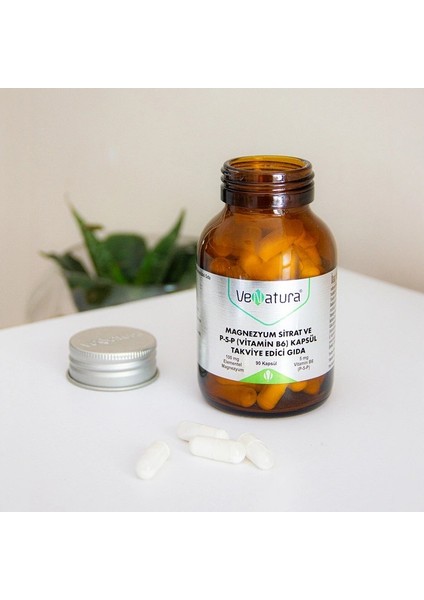 Vitamin D3K2 + Venatura Magnezyum (Bisglisinat+Sitrat) ve P5P (Vitamin B6) 60 Kapsül