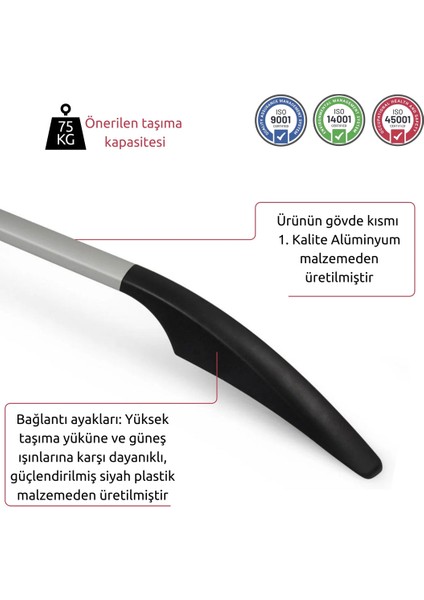 Vw Transporter T5 Tavan Çıtası - Gri, Uzun Şase, Solid | (2003-2023)
