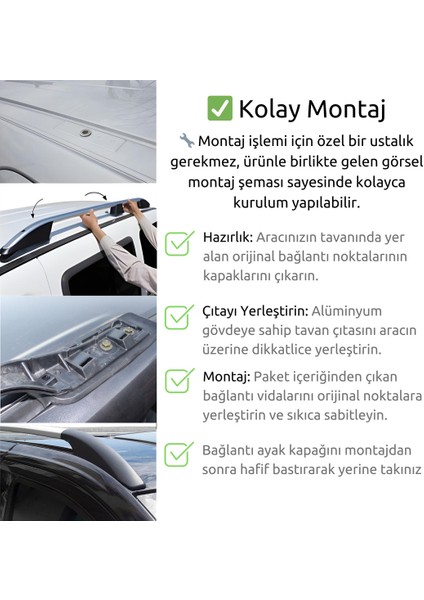 Ford Tourneo Connect Tavan Çıtası - Siyah, Solid | (2022+)