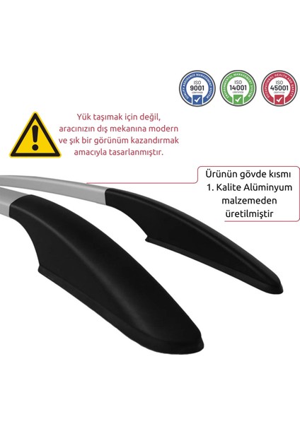 Peugeot 308 Tavan Çıtası - Gri, Solid, Fix | Hb (2013-2021)