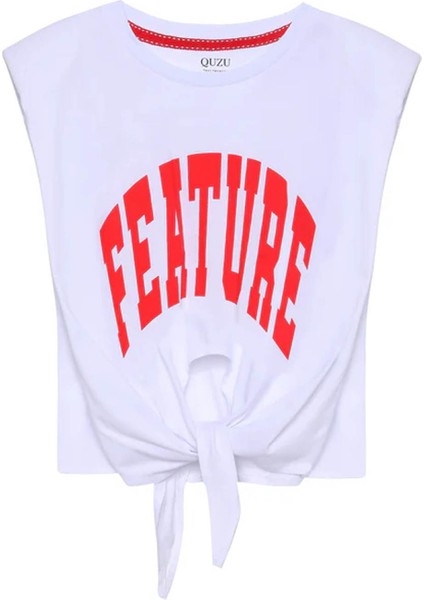 Beyaz-Kırmızı Kadın T-Shirt 180338