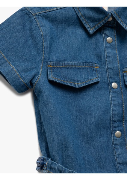 Pamuklu Cep Detaylı Kısa Kollu Jean Ceket modelleri