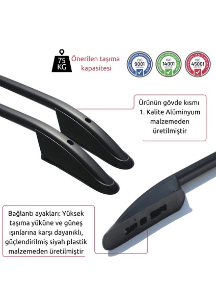 Opel Combo E Tavan Çıtası - Siyah, Uzun Şase, Elegance | (2019+)