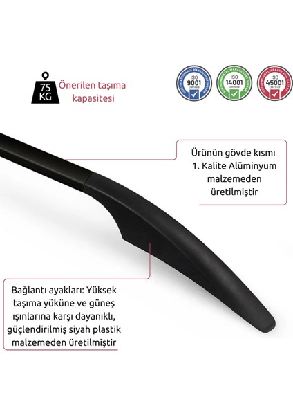 Mercedes Vito W447 Tavan Çıtası - Siyah, Uzun Şase, Solid | (2014+) fırsatları