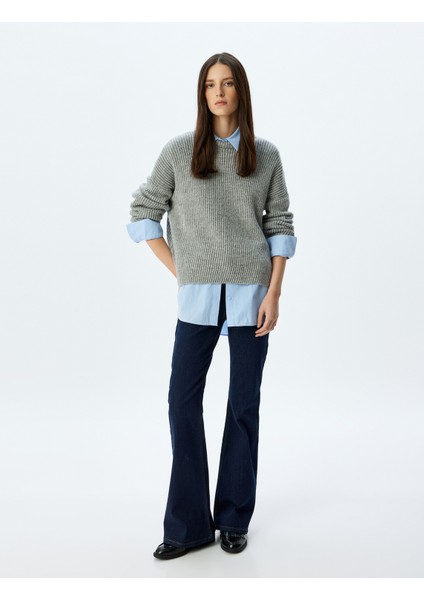Ispanyol Paça Normal Bel Skinny Fit Düğmeli Kot Pantolon - Flare Jean fiyatları