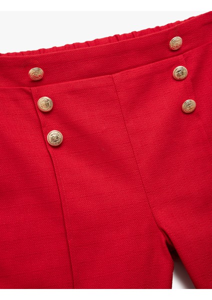 Düğme Detaylı Yüksek Bel Pamuklu Şort modelleri