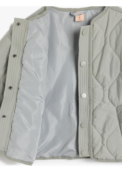 Kapitone Cepli Bisiklet Yaka Uzun Kollu Ceket fırsatları