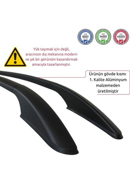 Toyota Auris Tavan Çıtası - Siyah, Solid, Fix | Hb (2006-2013)