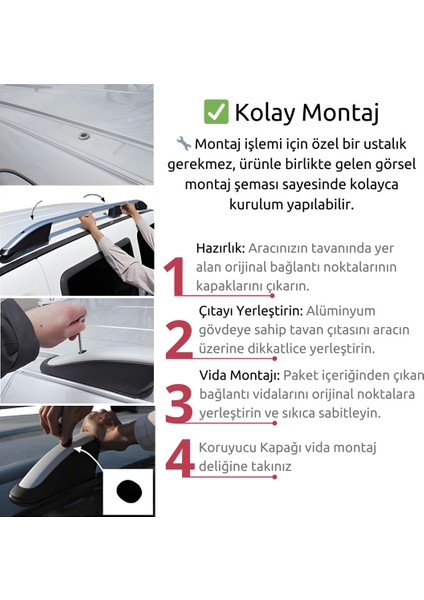 Ford Connect Tavan Çıtası - Gri, Kısa Şase, Elegance | (2002-2014)