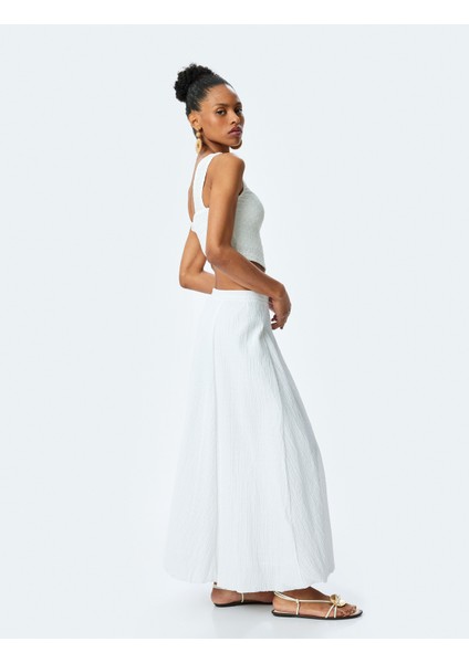 Astarlı Pamuklu Yüksek Bel Uzun Balon Etek fiyatları