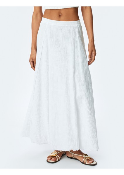 Astarlı Pamuklu Yüksek Bel Uzun Balon Etek modelleri