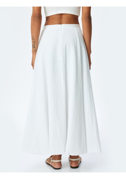 Astarlı Pamuklu Yüksek Bel Uzun Balon Etek fırsatları