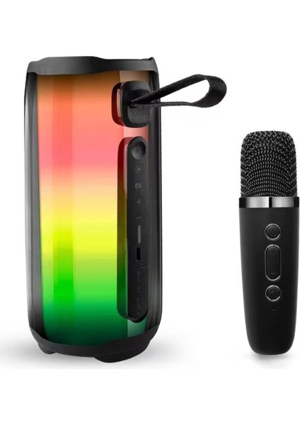 Pluse 5 Mikrofonlu Rgb Fm Kablosuz Hoparlör - Siyah 11