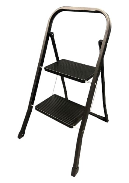 Saraylı Pratik Metal 2'li Siyah Merdiven Hardy