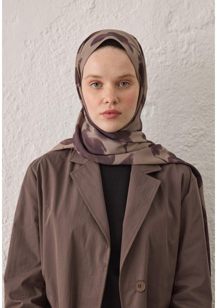 Dark Flower Desen Şal Mürdüm modelleri