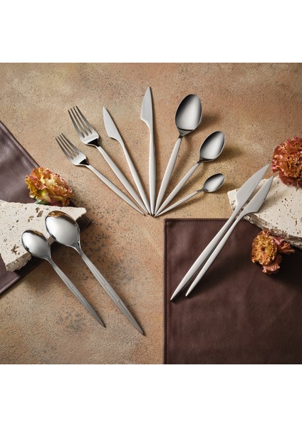 Elegance Celestia Platin 12 Kişilik 84 Parça Çatal Kaşık Bıçak Takımı