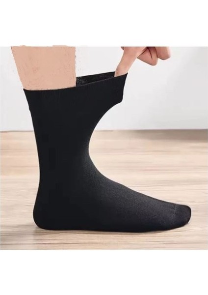 10 Lu Paket Siyah Düz Erkek Çorabı, Dikişsiz,ekstra Rahatlastik