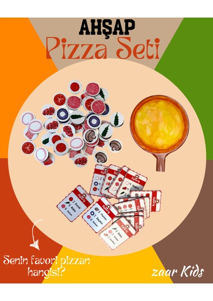 Ahşap Pizza Seti