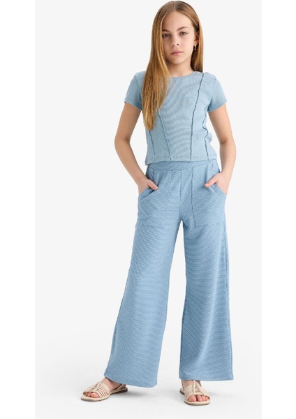 Kız Çocuk Wide Leg Geniş Bol Paça Beli Lastikli Eşofman Altı C1180A825SM