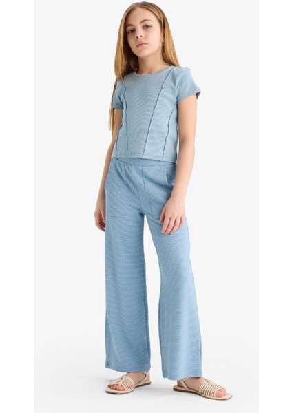 Kız Çocuk Wide Leg Geniş Bol Paça Beli Lastikli Eşofman Altı C1180A825SM