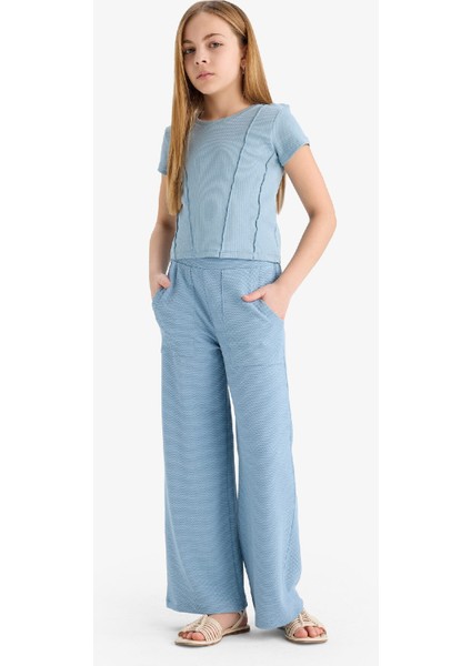 Kız Çocuk Wide Leg Geniş Bol Paça Beli Lastikli Eşofman Altı C1180A825SM