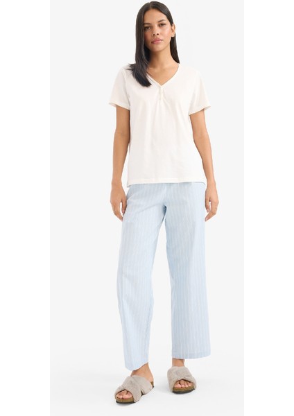 Uzun Boy Poplin Pijama Altı-Fall in Love E7653AX25SP
