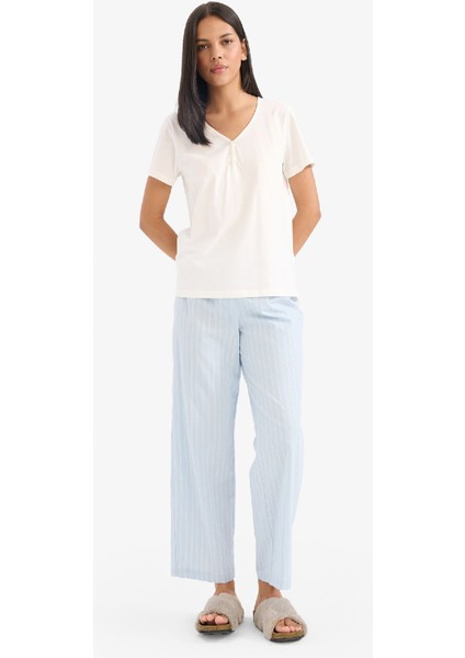 Uzun Boy Poplin Pijama Altı-Fall in Love E7653AX25SP