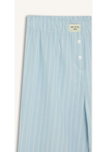 Uzun Boy Poplin Pijama Altı-Fall in Love E7653AX25SP